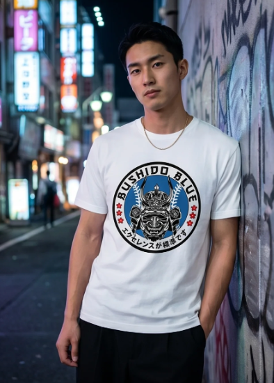 武士道ブルー・ロサンゼルスシャツ